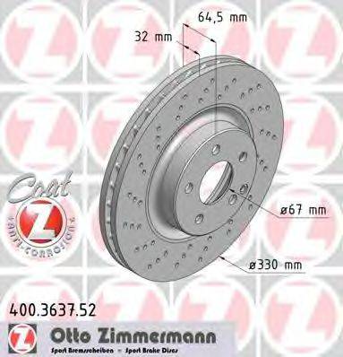 ZIMMERMANN 400363752 гальмівний диск