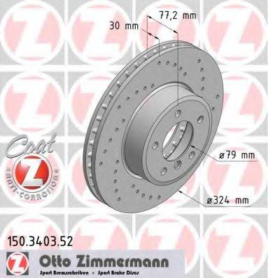 ZIMMERMANN 150340352 гальмівний диск