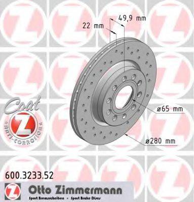 ZIMMERMANN 600323352 гальмівний диск