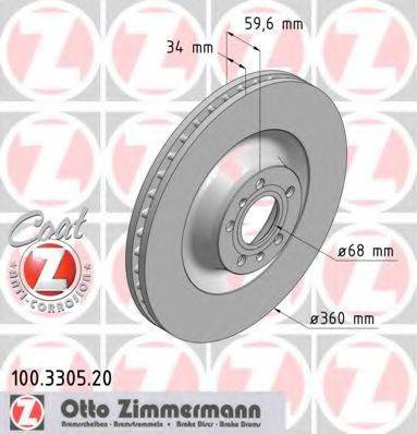 ZIMMERMANN 100330520 гальмівний диск