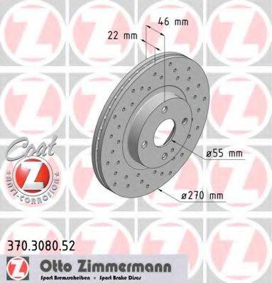 ZIMMERMANN 370308052 гальмівний диск