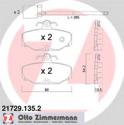 ZIMMERMANN 217291352 Комплект гальмівних колодок, дискове гальмо