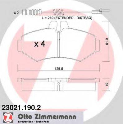 ZIMMERMANN 230211902 Комплект гальмівних колодок, дискове гальмо