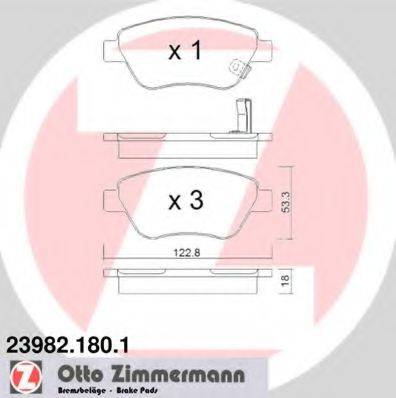 ZIMMERMANN 239821801 Комплект гальмівних колодок, дискове гальмо