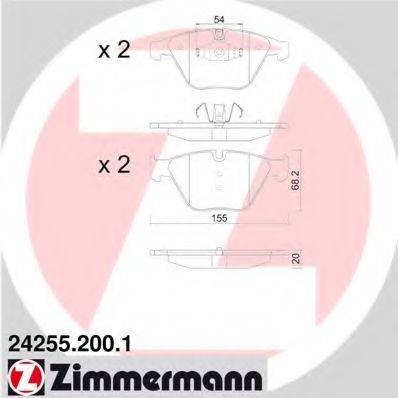 ZIMMERMANN 242552001 Комплект гальмівних колодок, дискове гальмо