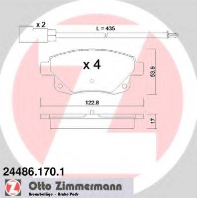 ZIMMERMANN 244861701 Комплект гальмівних колодок, дискове гальмо