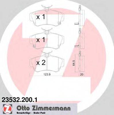 ZIMMERMANN 235322001 Комплект гальмівних колодок, дискове гальмо