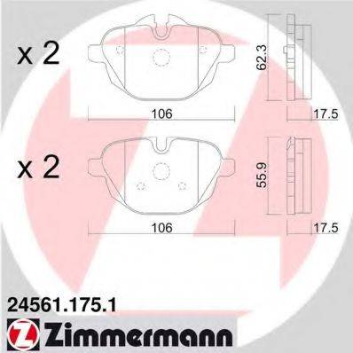 ZIMMERMANN 245611751 Комплект гальмівних колодок, дискове гальмо