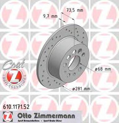 ZIMMERMANN 610117152 гальмівний диск