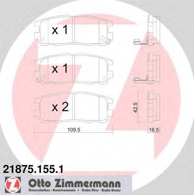 ZIMMERMANN 218751551 Комплект гальмівних колодок, дискове гальмо