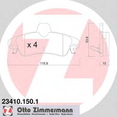 ZIMMERMANN 234101501 Комплект гальмівних колодок, дискове гальмо