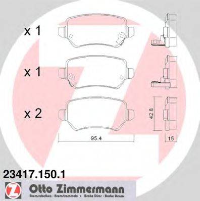 ZIMMERMANN 234171501 Комплект гальмівних колодок, дискове гальмо