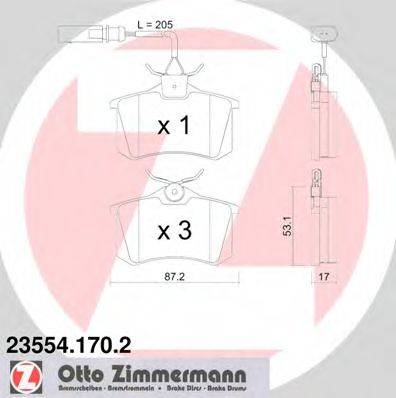 ZIMMERMANN 235541702 Комплект гальмівних колодок, дискове гальмо