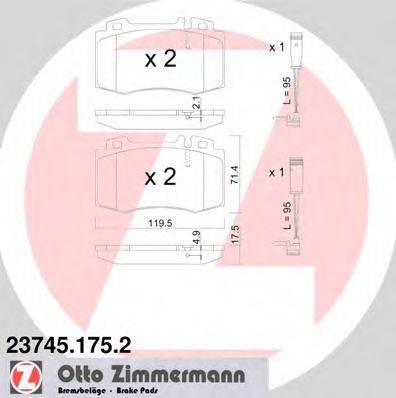 ZIMMERMANN 237451752 Комплект гальмівних колодок, дискове гальмо