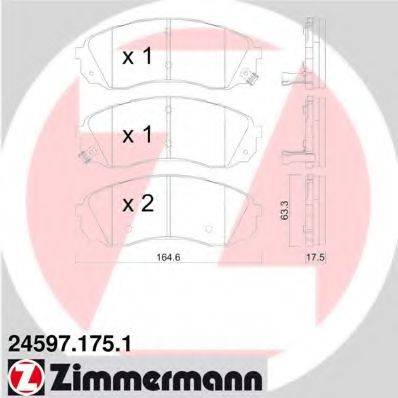 ZIMMERMANN 245971751 Комплект гальмівних колодок, дискове гальмо