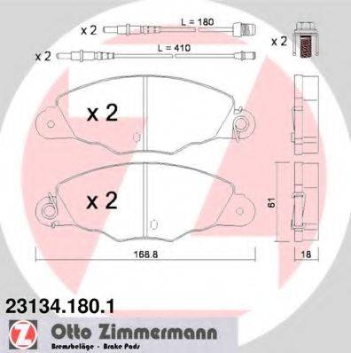 ZIMMERMANN 231341801 Комплект гальмівних колодок, дискове гальмо