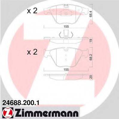 ZIMMERMANN 246882001 Комплект гальмівних колодок, дискове гальмо