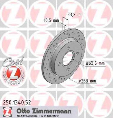 ZIMMERMANN 250134052 гальмівний диск