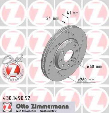 ZIMMERMANN 430149052 гальмівний диск