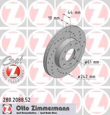 ZIMMERMANN 280208852 гальмівний диск