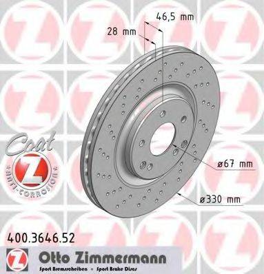 ZIMMERMANN 400364652 гальмівний диск