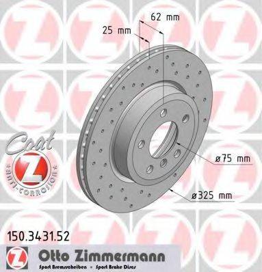 ZIMMERMANN 150343152 гальмівний диск
