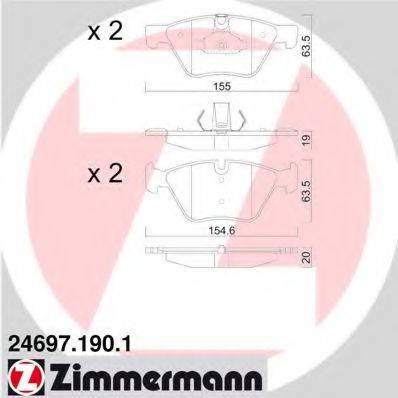 ZIMMERMANN 246971901 Комплект гальмівних колодок, дискове гальмо