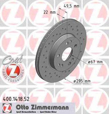 ZIMMERMANN 400141852 гальмівний диск