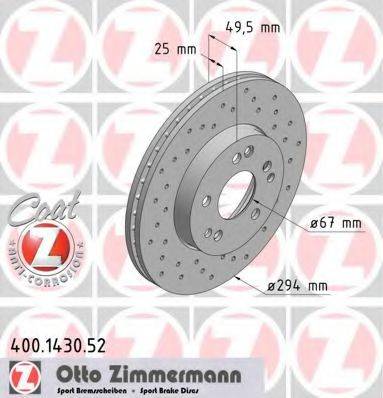 ZIMMERMANN 400143052 гальмівний диск