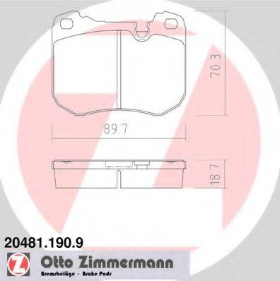 ZIMMERMANN 204811909 Комплект гальмівних колодок, дискове гальмо
