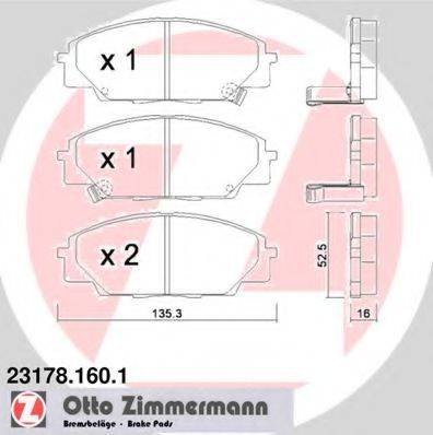 ZIMMERMANN 231781601 Комплект гальмівних колодок, дискове гальмо