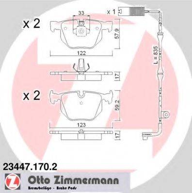 ZIMMERMANN 234471702 Комплект гальмівних колодок, дискове гальмо