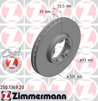 ZIMMERMANN 250136920 гальмівний диск