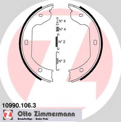 ZIMMERMANN 109901063 Комплект гальмівних колодок, стоянкова гальмівна система