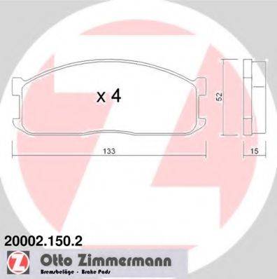 ZIMMERMANN 200021502 Комплект гальмівних колодок, дискове гальмо