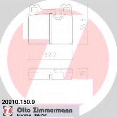 ZIMMERMANN 209101509 Комплект гальмівних колодок, дискове гальмо