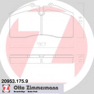 ZIMMERMANN 209531759 Комплект гальмівних колодок, дискове гальмо