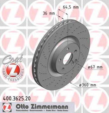 ZIMMERMANN 400362520 гальмівний диск