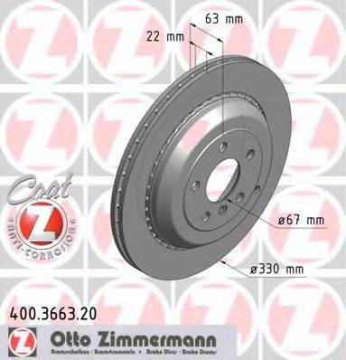 ZIMMERMANN 400366320 гальмівний диск