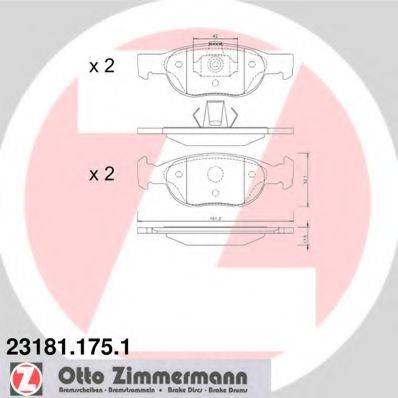 ZIMMERMANN 231811751 Комплект гальмівних колодок, дискове гальмо