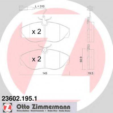 ZIMMERMANN 236021951 Комплект гальмівних колодок, дискове гальмо