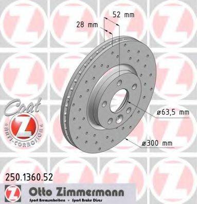 ZIMMERMANN 250136052 гальмівний диск