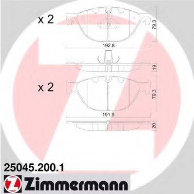 ZIMMERMANN 250452001 Комплект гальмівних колодок, дискове гальмо