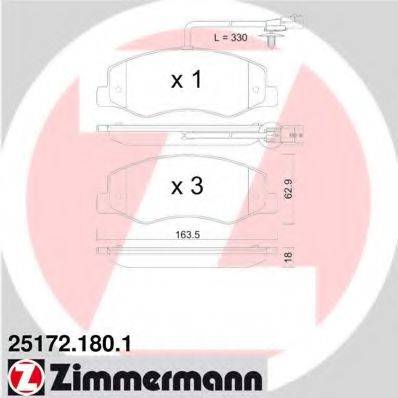 ZIMMERMANN 251721801 Комплект гальмівних колодок, дискове гальмо