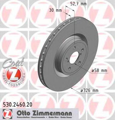 ZIMMERMANN 530246020 гальмівний диск