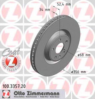 ZIMMERMANN 100335720 гальмівний диск