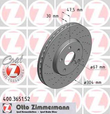 ZIMMERMANN 400365152 гальмівний диск