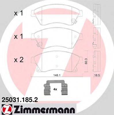 ZIMMERMANN 250311852 Комплект гальмівних колодок, дискове гальмо