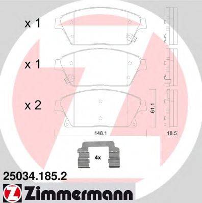 ZIMMERMANN 250341852 Комплект гальмівних колодок, дискове гальмо