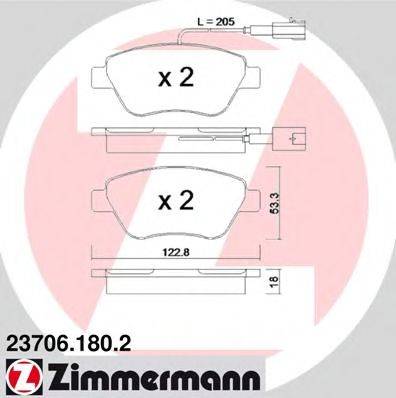 ZIMMERMANN 237061802 Комплект гальмівних колодок, дискове гальмо